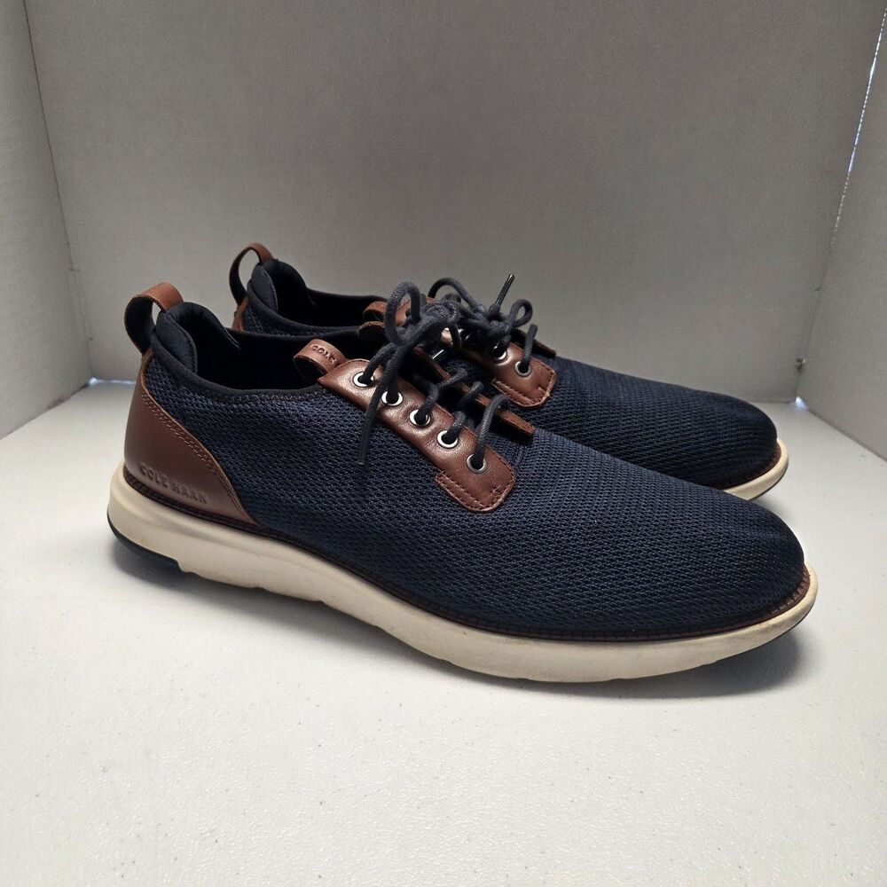 Cole Haan Grand Atlantic Oxfords Men's 12M Blue Knit Sneakers Shoes Lace Up